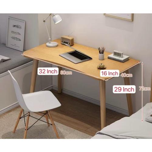 Modern Wooden Computer Desk, Curved Edge Design, Natural Oak Finish (Nordic Maple Color, 32 * 16 * 29.2)