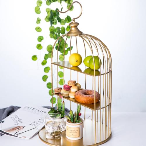 3 Tier Metal Bird Cage Cupcake Cake Stand, Dessert Display for Wedding, Party, Birthday, Baby Shower Celebrations, Home Decoration