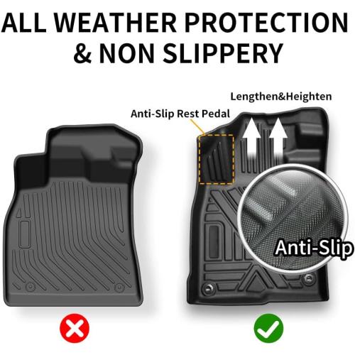 Automotive Floor Mats for Cadillac CT4 2020-2025 2026, Heavy Duty TPE All Weather Protection Car Floor Mats, 1st & 2nd Row Full Set Rubber Floor Liners, Include CT4-V & CT4-V Blackwing, Black