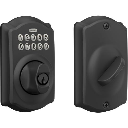 SCHLAGE BE365 CAM 622 Keypad Electronic Deadbolt, Matte Black