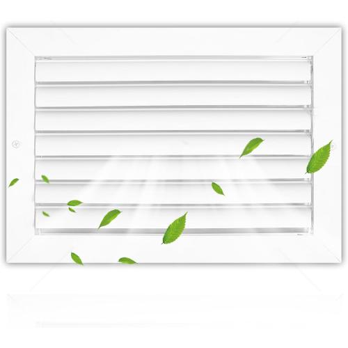 Aluminum 12 x 8 in (Duct Opening) 1-Way Air Duct Register Vent Cover for Ceiling and Wall - Modern HVAC Louver Vent Cover Adjustable – Durable Rustproof Wall Grille – Overall Size 13-5/8 x 9-5/8 Inch