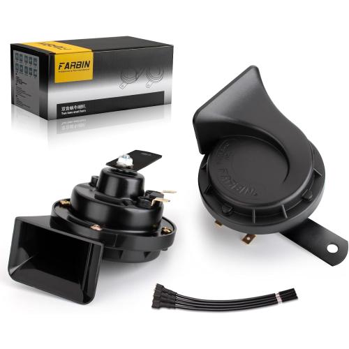 FARBIN Horns Auto Horn 12V Car Horn Loud Dual-Tone Waterproof Electric Horn