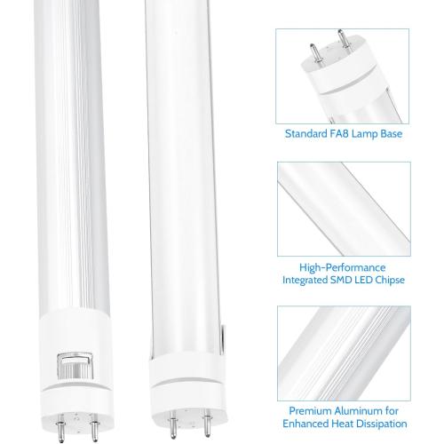 LightingWill LED T8 Light Tube 2FT, Natural White 4000K, Dual-End Powered Ballast Bypass, 1000Lumens 10W (24W Fluorescent Equivalent), Frosted Cover, AC85-265V Lighting Tube Fixtures, 4 Pack