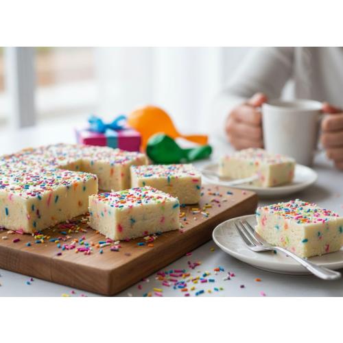 Farmhouse Fudge – Birthday Cake Fudge, 8 oz – Rich & Creamy Fudge with Birthday Cake Flavor and Colorful Sprinkles, Gourmet Candy Gift