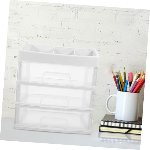 Desktop Storage Box Organizer Multi Transparent Drawer for Makeup Sundries and Office Supplies Space-saving Design for Home Dorm and Classroom Use