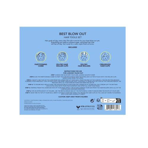 Holler & Glow Best Blow Out Tools Set, Limited Edition, Velcro Rollers For Hair, For Lift & Volume, No Crease Hair Clips, Easy To Use Blowout For Curls, No Damage, All Hair, 25 Piece Gift Set 2pk