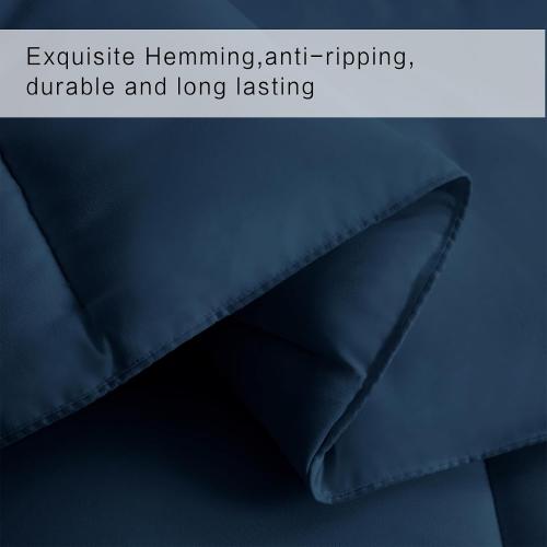 COHOME Oversized King Size Comforter, All-Season Quilted Down Alternative Duvet Insert, Luxury Hotel GentleSoft Comforter with Anti-Clump Tech & 8 Tabs - Reversible - Navy Blue 98 x116 inches
