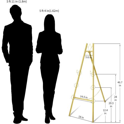 GRENTY Gold Easel Stand for Wedding Signs – No Assembly Needed, Heavy Duty Metal Display Stand for Art, Welcome Signs, Posters, Pictures, Paintings, and Floor Décor