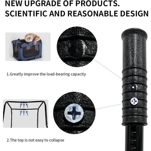 Extra Large Cat Carrier Soft Sided, Portable Small Dog Carrier for 2 Cats, 24x16.5x16 Car Travel Folding Comfortable Design with Bowl, Grey