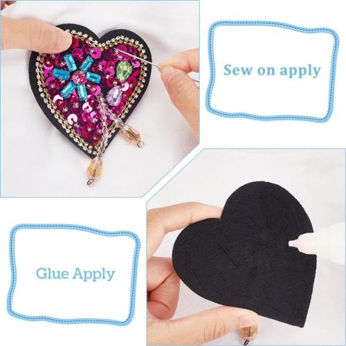 INFUNLY 4PCS Heart Rhinestone Tassel Applique Evil Eyes Applique Patches 2.87x2.87inch Love Heart Eyes Sew-on Patches Mini Handmade Craft Applique DIY Embroidered Beaded Patches for Clothing Decor