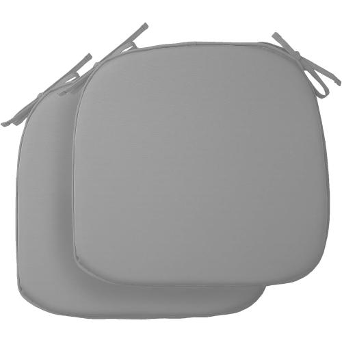 2-Pack Outdoor Chair Cushions, All Weather Garden Chair Pads for Patio Yard Furniture, Gray