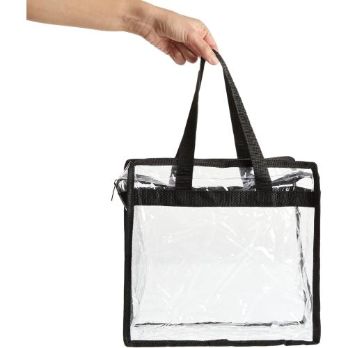 2Pack...Juvale Clear Stadium Approved Bags - 12x6x12 Large Transparent Tote Bags with Zippers and Handles