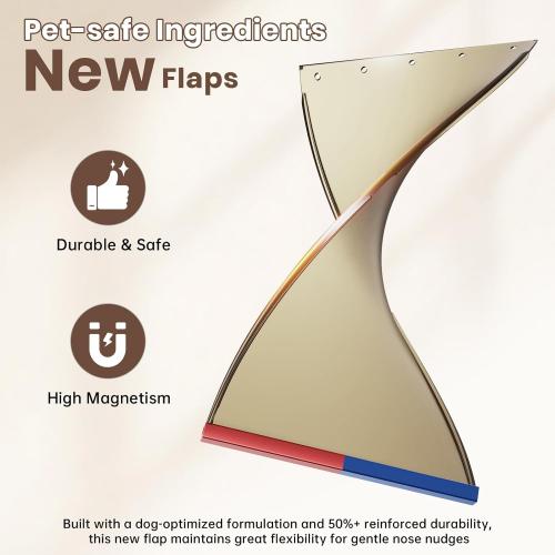 Never Rust Dog Door with Durable Plastic Frame, Medium Doggy Door for Interior and Exterior Doors, Doggie Door with Magnetic Flaps, Closing Panel, Telescoping Tunnel, for Pets Up to 45lb