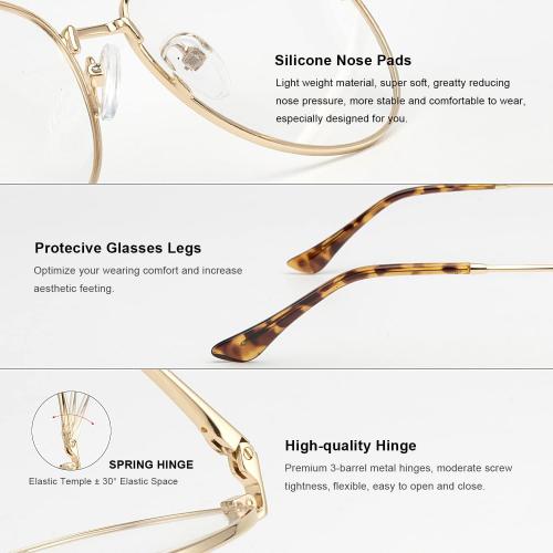 Aviator Reading Glasses for men and Women Blue Light Blocking Lens Spring Temple