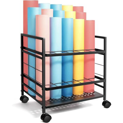 Blueprint Holder with Wheels, 20 Slots Blueprint Storage Rack, Blueprint Cart for Storing Map Poster Architectural Plan, Blue Print Storage Organizer for Home, Office, School
