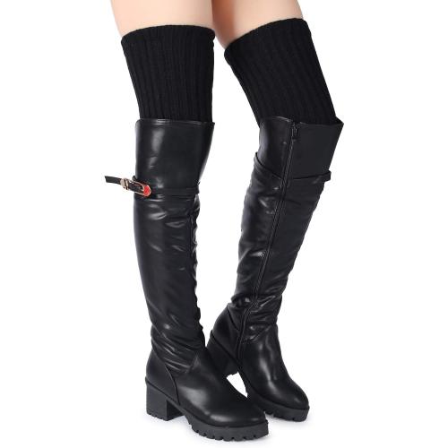 Pareberry Women's Winter Over Knee High Footless Socks Knit Warm Long Leg Warmers