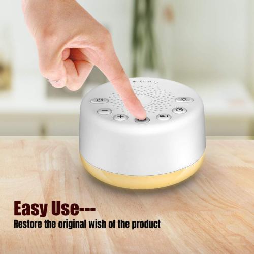 White Sound Machine Easysleep White Noise Machine with 25 Soothing Sounds and Night Lights with Memory Function 32 Levels of Volume and 5 Sleep Timer Powered by AC or USB for Sleeping Relaxation (White)