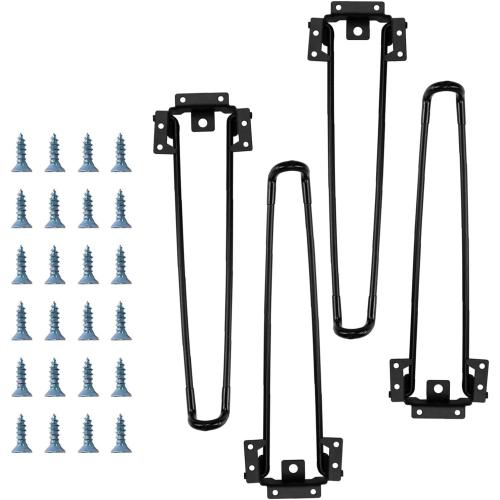 20.4inch Hairpin Table Legs | Folding, DIY for Coffee Tables, Computer Desks, Writing Desks, 4PCS, Containing Screw