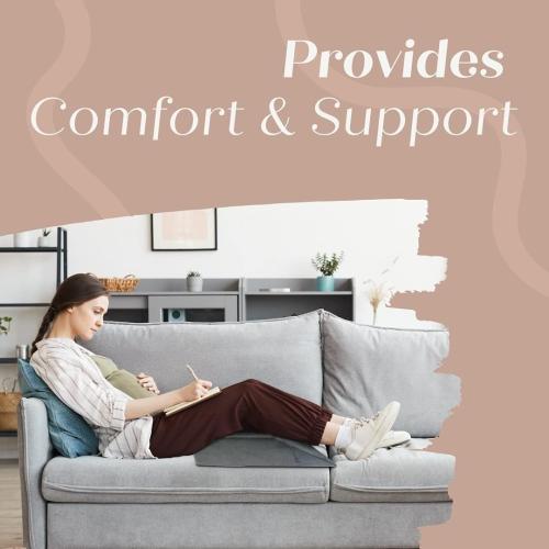 Trickonometry Leg Elevation Pillow with Memory Foam and Washable Velvet Removable Cover for Sleeping, Sciatica, Back Pain, Leg/Knee Surgery Pain Relief, Foot/Ankle Injury, and Circulation (Grey)