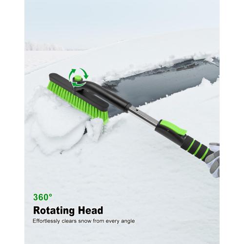 SEAAES Ice Scraper with Snow Brush for Car Windshield, Upgraded Extendable Snow Brush with Foam Grip for Truck SUV Vehicle Windows