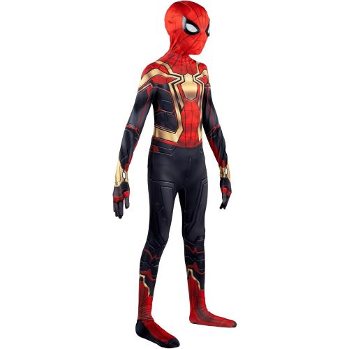 MARVEL Integrated Spider-Man Official Youth Deluxe Zentai Costume - Stretch Spandex with Hidden Zippers and Wrist Slits