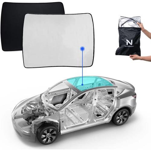 Foldable Sunshade Sunroof Window Shade Accessories Fit for Tesla Model Y 2020-2023, with UV/Heat Insulation Film