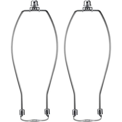 10 Inch Nickel Lamp Shade Harp Holders with Detachable Saddle Bases, Light Duty, Saangseon Pack 2 DIY Lighting Accessories