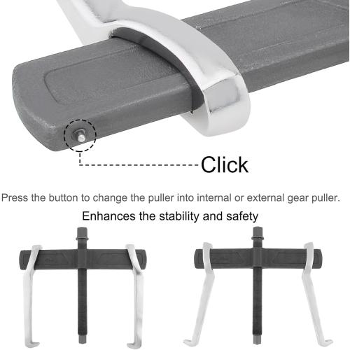 ChgImposs 14 Inch 2-Jaw Gear Puller, Adjustable CR-V Bearing Puller Gears, Removal Tool for External Internal Pulling, Puller Tool Separate Lifting Device