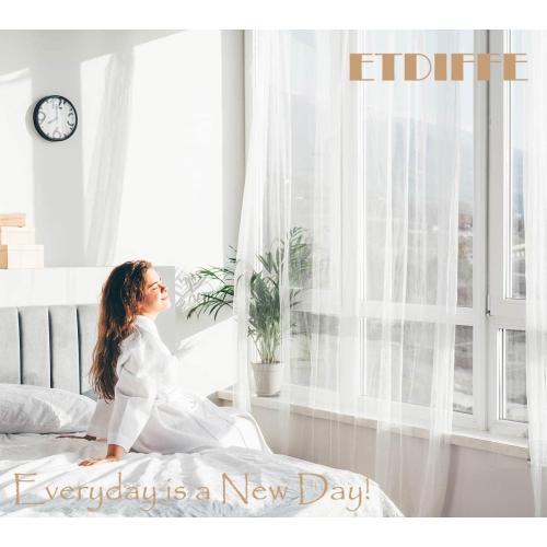 ETDIFFE Comforter Set Queen Size, 3pc Teal Grey and Blue Gradient Striped Pattern Bedding Set - Modern Soft & Lightweight All Season Farmhouse Microfiber Down Alternative Comforter (90x90)