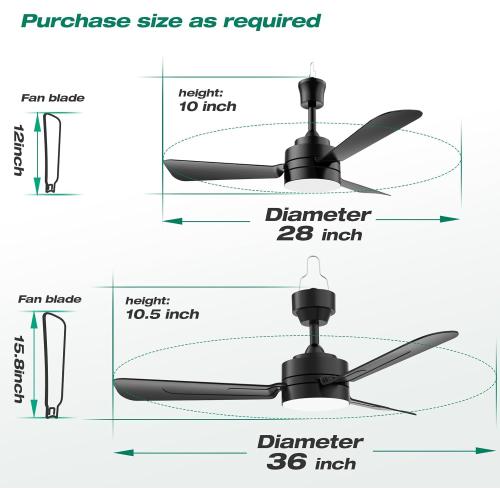 Ceiling Fans with Lights,36 LED Fan Light Hanging with Hook,Hook Type Ceiling Fan,Plug in Ceiling Fan Light,40W,3000-6500k,Remote Control,Portable Fan for Camping Bed,Patios,(Black)