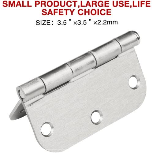 Interior Door Hinges Brushed Nickel 3 Pack Rounded Bedroom Door Hinge Satin Nickel 3.5 x 3.5 inch,5/8 Radius 3 ½x 3 ½ Silver 3 1/2 Inch Door Hinges for RV Trailer Residential Hinges for Wood,Doors