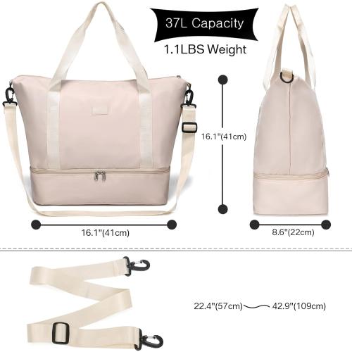 Travel Duffle Bag for Women, Weekender Overnight Bags with Shoe Compartment, Carry On Duffel Bag Sports Gym Tote Bags