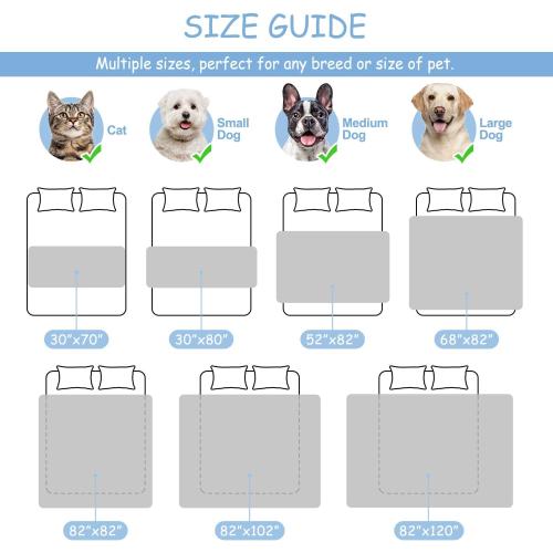 SPXTEX 100% Waterproof Dog Bed Cover, Reusable Pet Furniture Cover, Non-Slip Dog Blanket Incontinence Mattress, for Kids Children Dog Cats Cover Sofa Couch(82x102 Inches, Dark Gray)