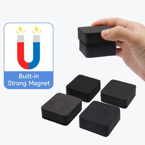 Dry Erase Erasers, 24 Pack Magnetic Whiteboard Erasers for Kids and Students, Mini Dry Erase Board Erasers for Classroom Home, and Office, Black