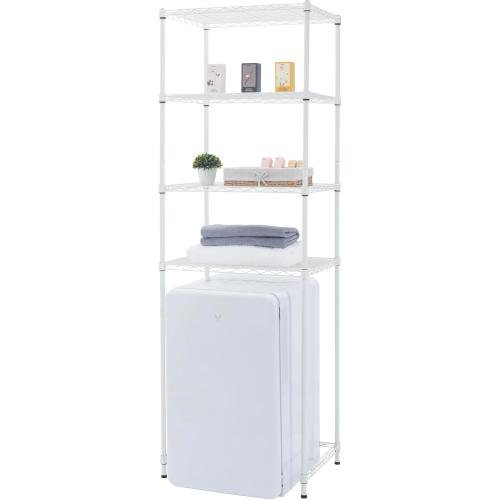 Zvyteay 4 Tier Mini Fridge Shelf Adjustable Height Storage Shelf Metal Storage Rack Mini Fridge and Microwave Stand for Dorm, Kitchen, Office, White