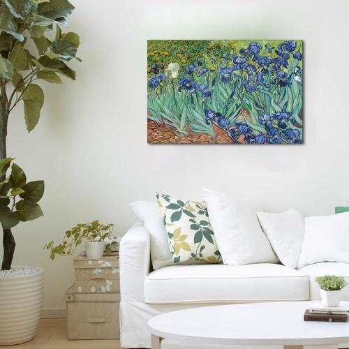 YRYWAWA Van Gogh Irises Canvas Wall Art Irises Flower Garden Canvas Art Prints Famous Oil Painting Reproduction Pictures Modern Floral Artwork Classic Decor for Living Room Bedroom Office Home Decor 24x36 inch