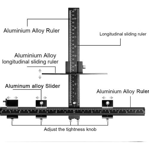 King&Charles Cabinet Hardware Jig, Aluminum Alloy Cabinet Handle Jig with Automatic Center Punch, Avoid Jitter Caused by Direct Drilling, Use for Handles and Pulls on Drawers/Doors.