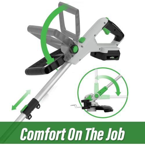 SOYUS Weed Wacker 12 Inch String Trimmer Cordless 20v Electric Weed Wacker, 2 Pcs 2.0Ah Battery Powered Weed Trimmer/Edger, Lightweight Grass Trimmer with 8 Pcs Replacement Spool Trimmer Lines