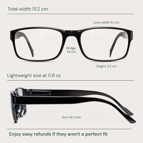 Gaoye  2.5 2-Pack of Reading Glasses - Blue-Light Filter, UV Protection - Readers with Rectangle Frames