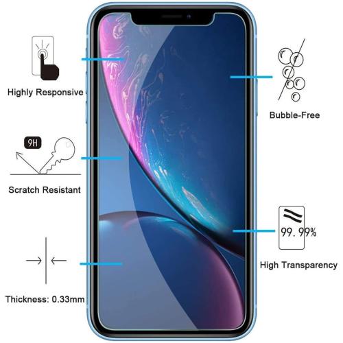 NEW'C 3 Pack Designed for iPhone 11 and iPhone XR Screen Protector (6.1), Enhanced Tempered Glass Protection, Case Friendly Anti Scratch Bubble Free Ultra Resistant