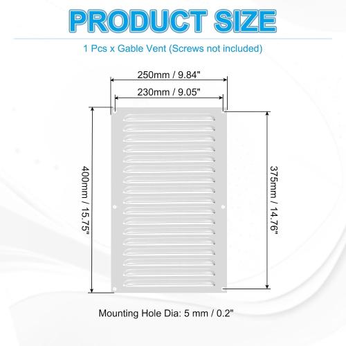 PATIKIL 16x10 Inch Aluminum Vent Cover, Screen Air Grille Ventilation Cover HVAC Louvered Grill Built-in Mesh for Home Kitchen Fireplace Bathroom Wall Ceiling, Silver
