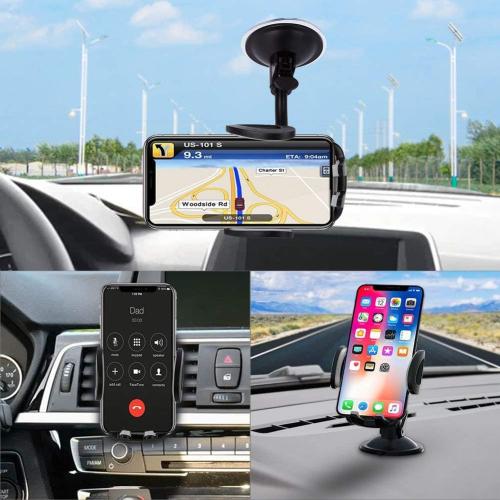 Vansky Car Phone Holder Mount, 3-in-1 Universal Cell Phone Holder Car Air Vent Holder Dashboard Mount Windshield Mount Fit for iPhone 17 16 15 14 13 Pro Max, Samsung S24 S23 LG Sony and More