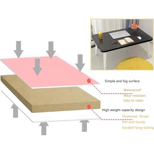 Folding Lap Desk for Bed, 23.6 Inch Portable Laptop Stand for Couch, Bed & Floor | Bed Tray Table for Eating, Writing, Reading | Foldable Sturdy Laptop Desk for Adults, Oak