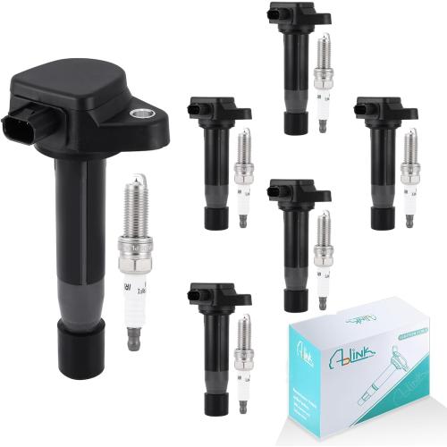 UF603 Ignition Coil Pack Set of 6 & 97390 Spark Plugs 3.5L 3.7L For Acura MDX RDX RL TL TSX ZDX for Honda Accord Crosstour Odyssey Pilot Ridgeline 2008-2015 V6 30520R70A01