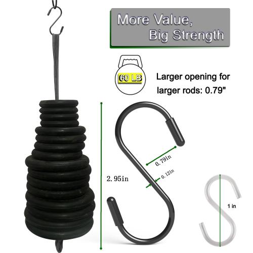 Heavy Duty Metal S-Hooks for Hanging, 3 Inch 10 Pack Vinyl Coated S Hooks for Hanging Plants, Kitchen Utensils, Bags, Jeans, Pots (Black)