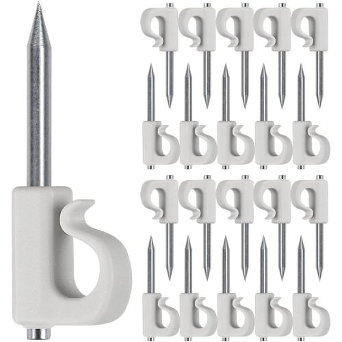 SELEWARE 20 Pcs Q-Hanger, Home Christmas Lights Hanger Hooks for Easy Release Outdoor Wire and Fairy Lights, Heavy Duty 40 LB Capacity, Gray-White