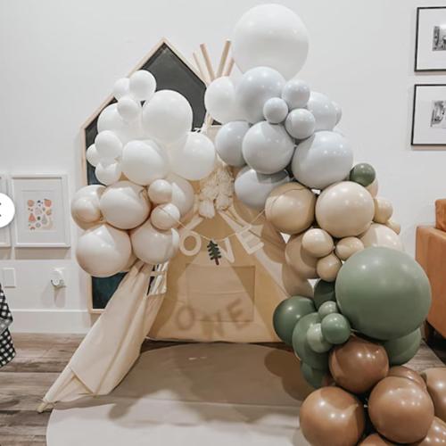 Sage Green Blue Brown Balloons, 60PCS Dinosaur Safari Wild Party Balloon