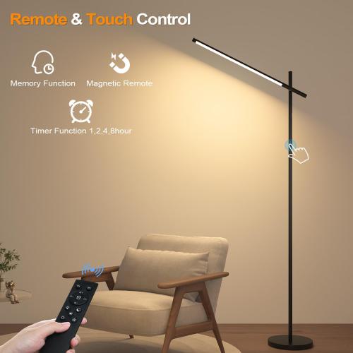 LED Corner Floor Lamp, 360°Rotating Head, Super Bright 1800LM Dimmable Minimalist Floor Lamps with Remote Control,3000K-6000K Modern Corner Light,67 Tall Standing Lamp for Living Room,Bedroom,Office