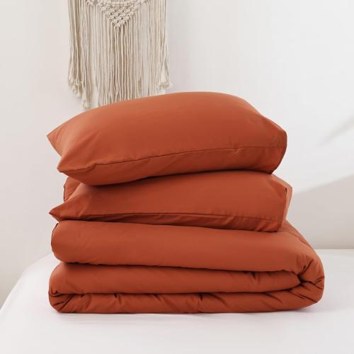 Queen Comforter Set Burnt Orange 68x88