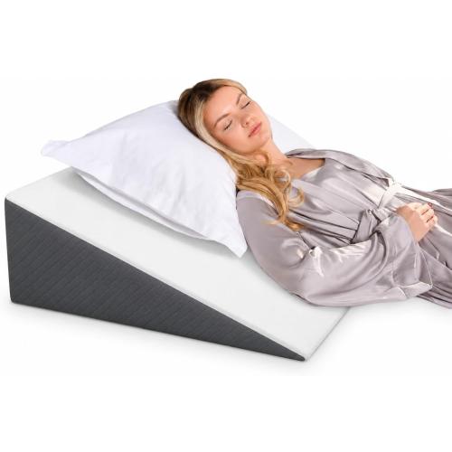 Kolbs Bed Wedge Pillow for Sleep Apnea, FSA Eligible Acid Reflux, and Back Pain Relief, with Chic Jacquard Cover - Headboard Wedges for Sleeping (Extra Wide 7.5 Height)